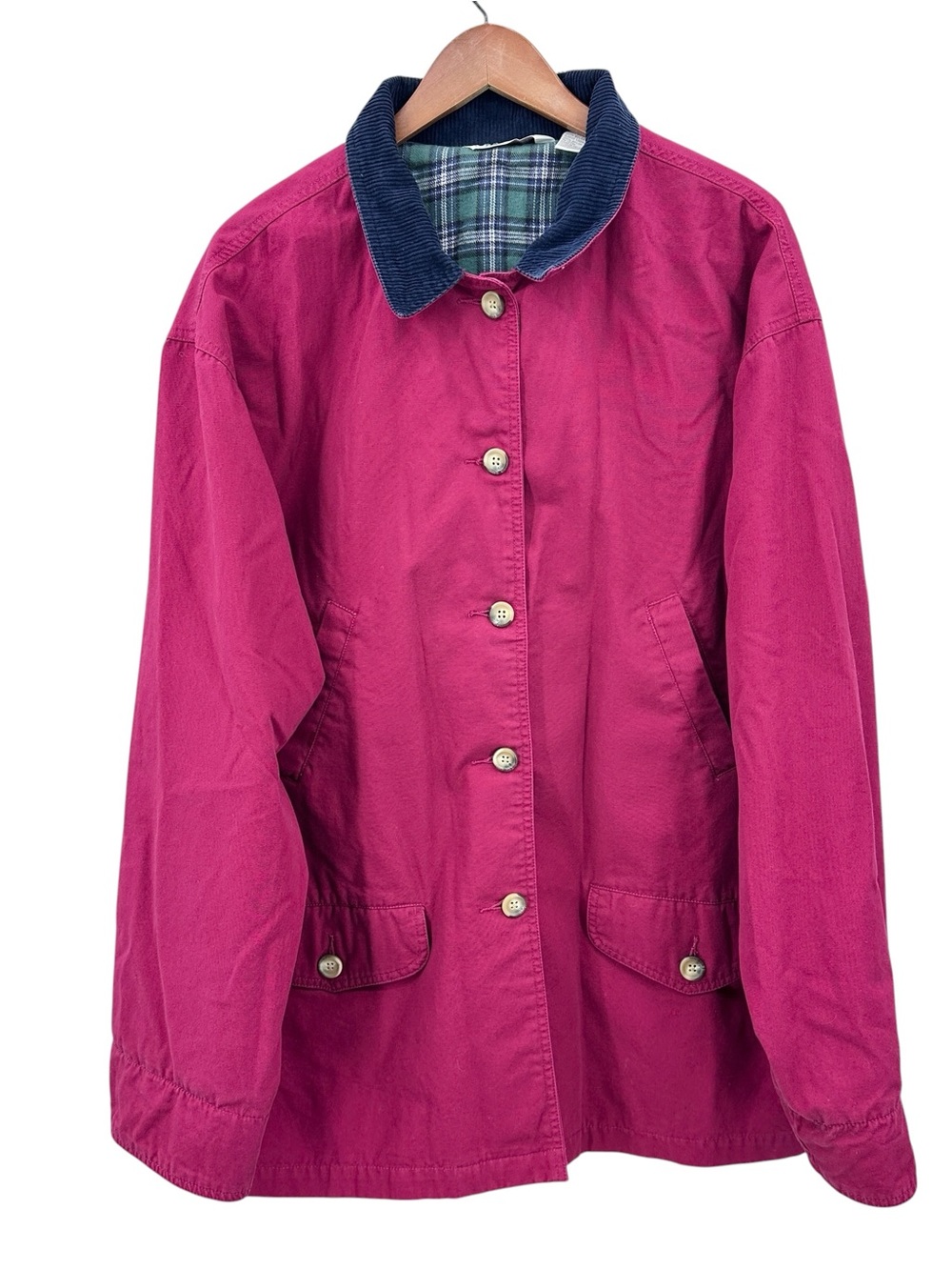 CHEROKEE Barn Jacket Corduroy Collar Button Chore Pink Blue